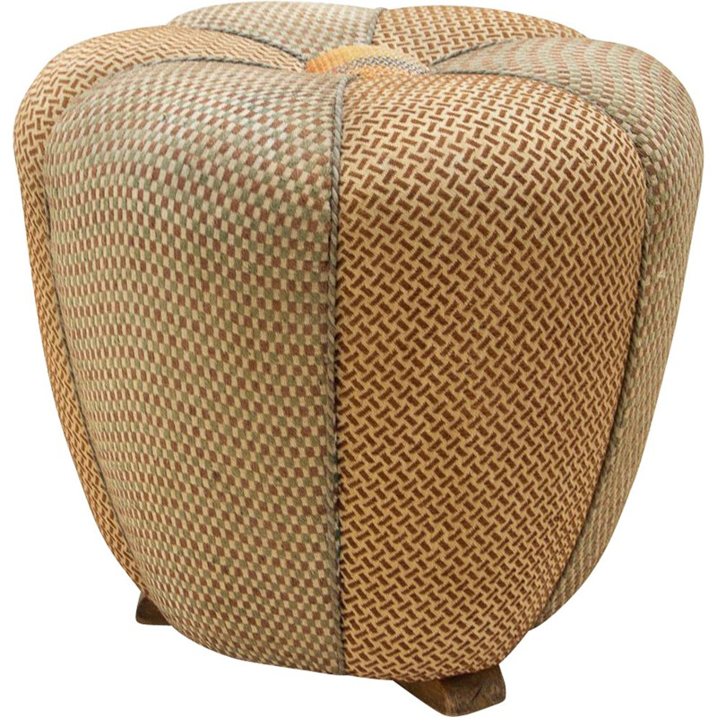 Vintage Art Deco pouffe by Jindřich Halabala for Up Závody, Czechoslovakia 1950s