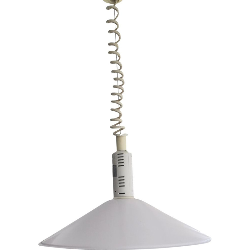 Scandinavian vintage painted metal suspension lamp, Finland 1970