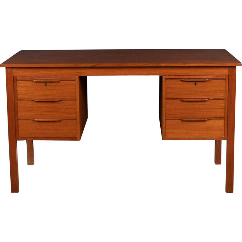 Vintage Deens teakhouten bureau van Bent Silberg Mobler, Denemarken 1960