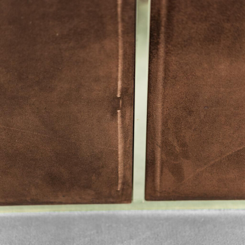 Vintage suède dressoir met 4 deuren, 1970