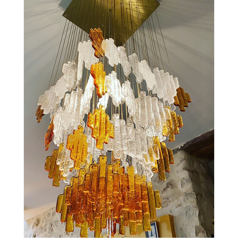 Vintage chandelier by Albano Poli for Poliarte, 1970