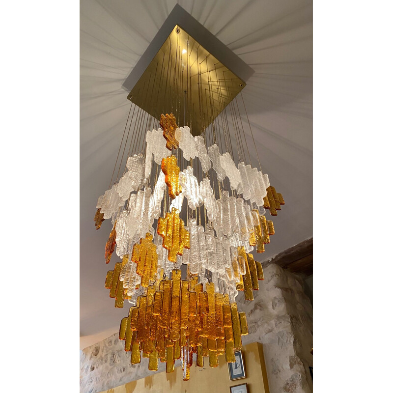Vintage chandelier by Albano Poli for Poliarte, 1970