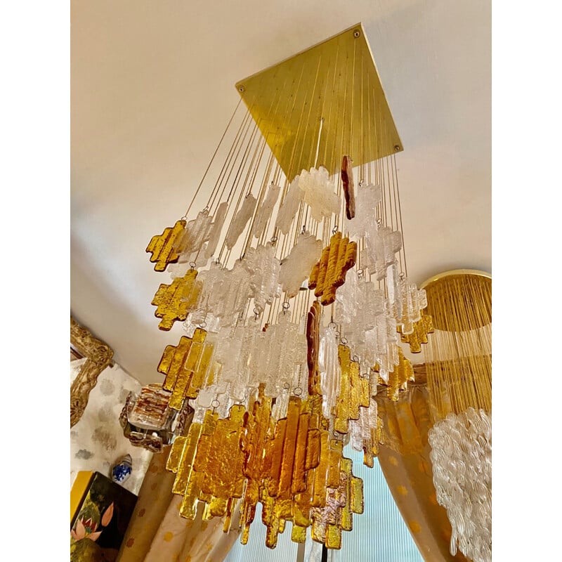Vintage chandelier by Albano Poli for Poliarte, 1970