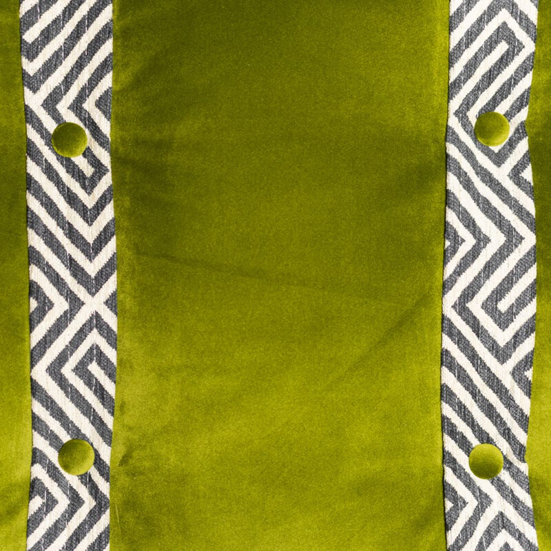 Pareja de sillones vintage de terciopelo verde con cojín, 1970