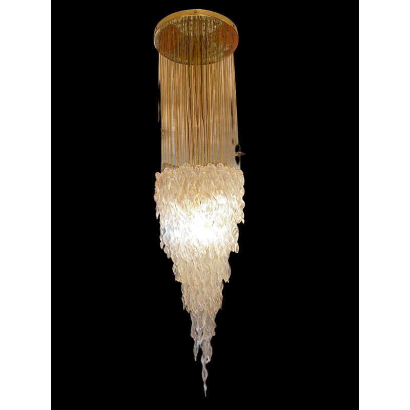 Vintage Murano glass chandelier by Venini, 1970