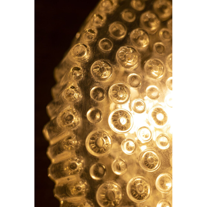 Vintage cylindrical wall lamp in bubble glass by Helena Tynell, 1970