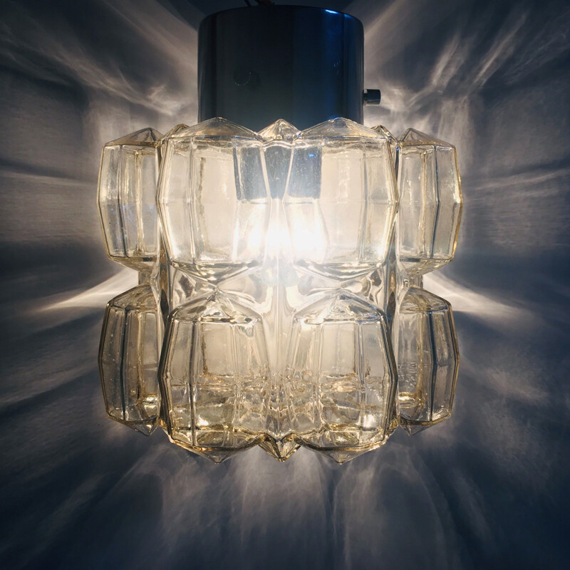 Vintage Duitse diamanten plafondlamp door Helena Tynell voor Limburg, 1970