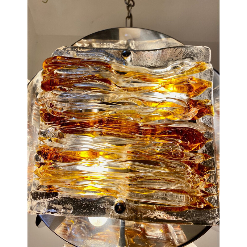 Lustre vintage en verre de Murano par Toni Zucherri, 1970