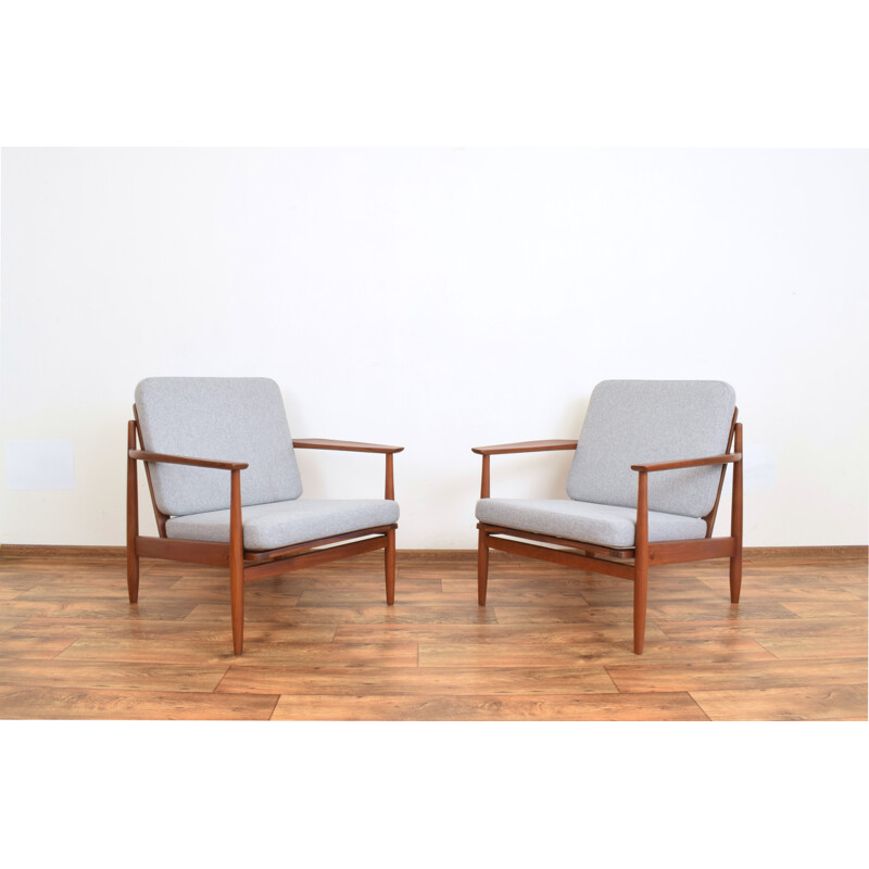 Paar vintage Deense teakhouten fauteuils, 1960