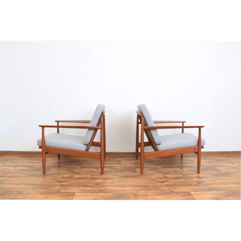 Paar vintage Deense teakhouten fauteuils, 1960