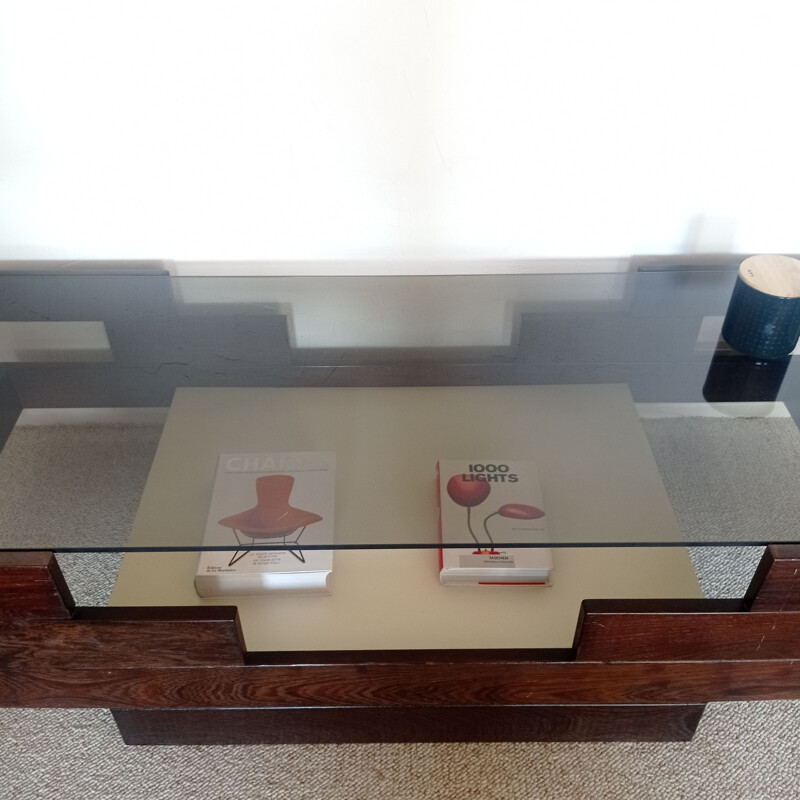 Vintage coffee table in exotic wood, 1960