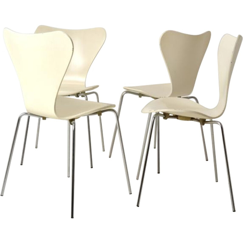 Set of 4 Fritz Hansen "Serie 7" chairs, Arne JACOBSEN - 1988