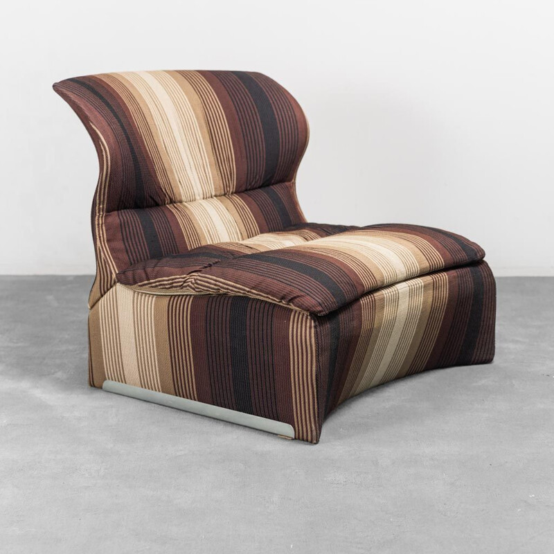 Conjunto de 3 sillones vintage Vela Bassa de Giovanni Offredi para Saporiti, 1970