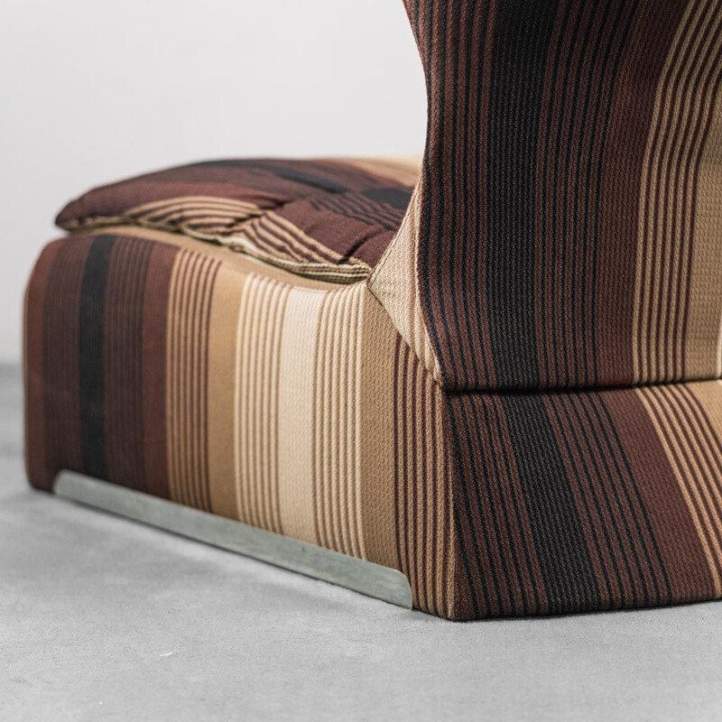 Set of 3 vintage Vela Bassa armchairs by Giovanni Offredi for Saporiti, 1970s