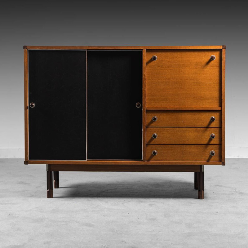 Vintage wooden sideboard by George Coslin for 3V Arredamenti, 1960s