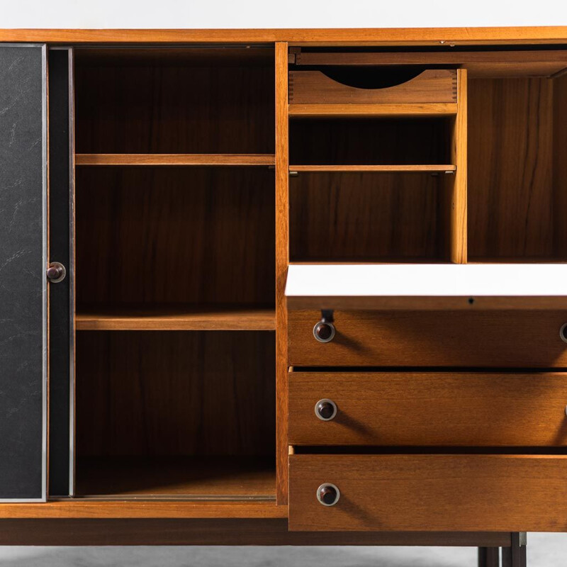 Credenza vintage in legno e teak di George Coslin per 3V Arredamenti, 1960