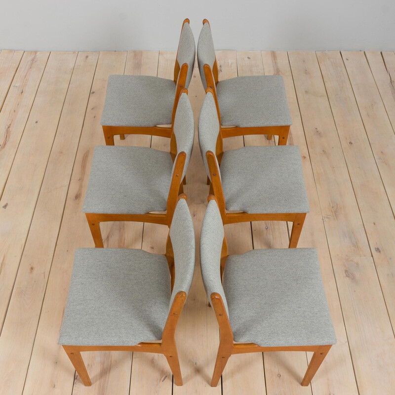 Ensemble de 6 chaises vintage en chêne par Johannes Andersen pour Uldum Mobelfabrik, Danemark 1960