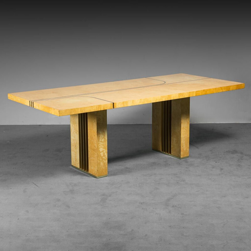 Vintage wooden dining table by Turri Milano, 1970s