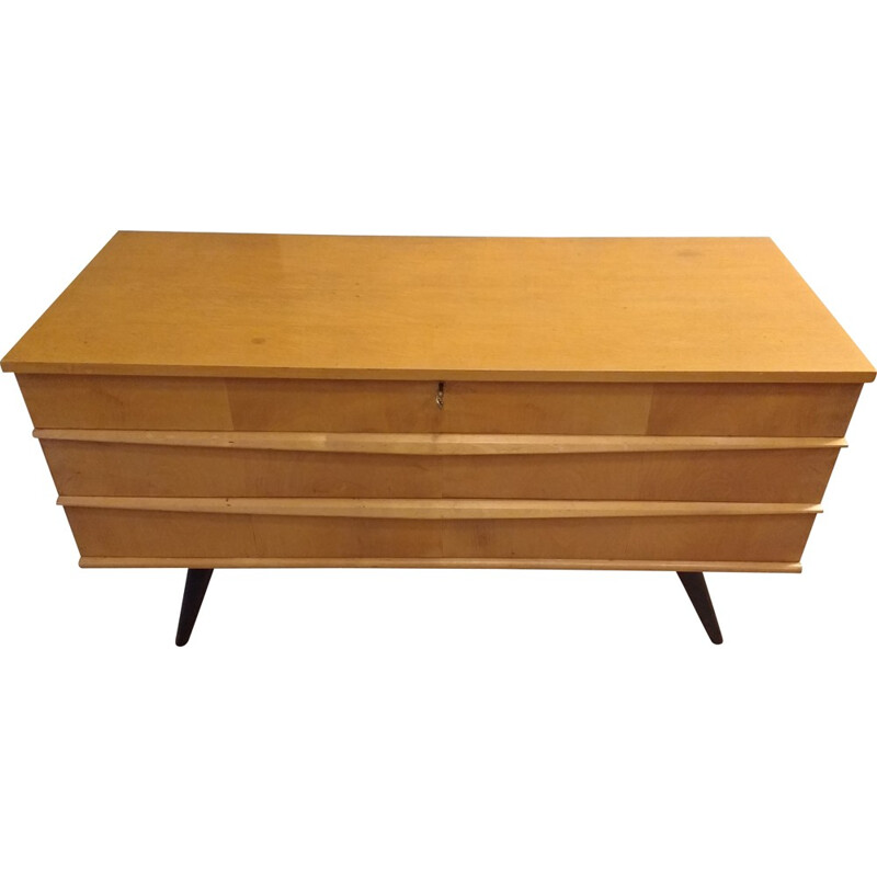 Belgian chest of drawers in light wood - 1950s