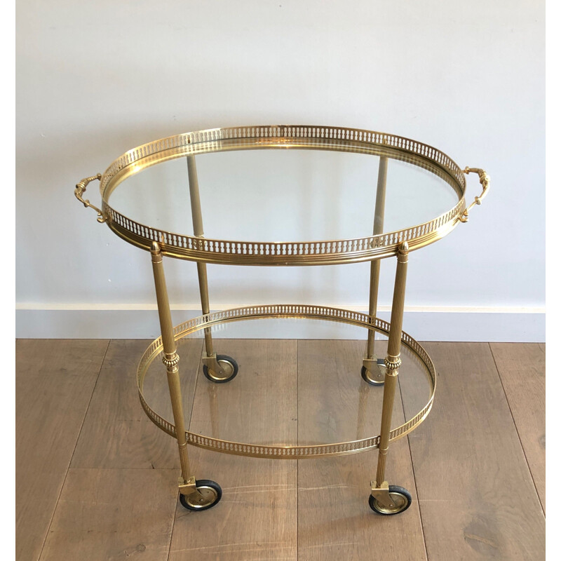 Vintage brass serving table, 1940