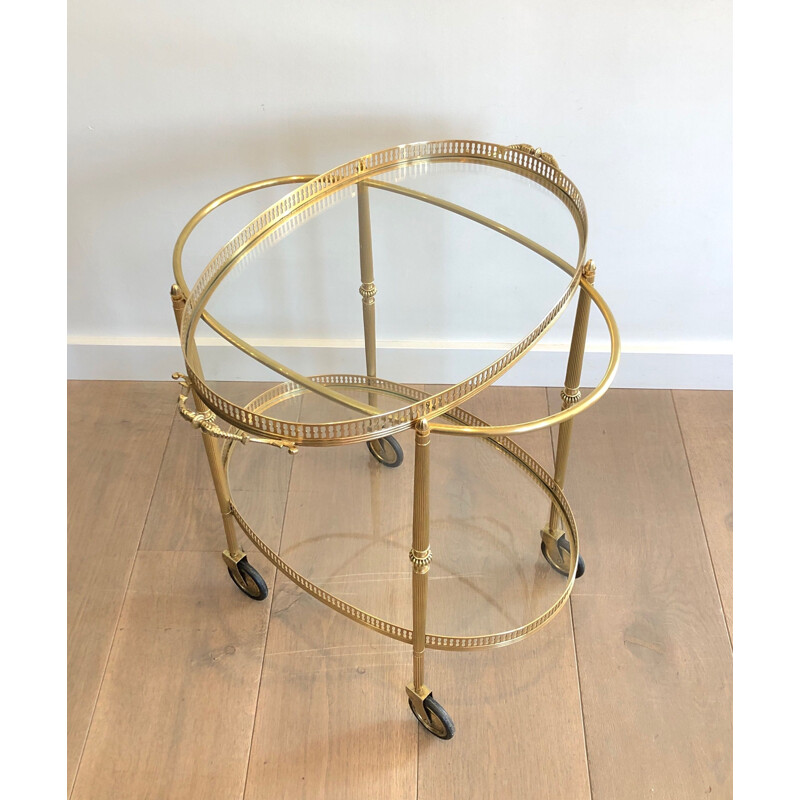 Vintage brass serving table, 1940