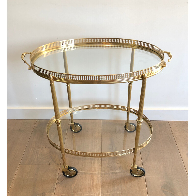 Vintage brass serving table, 1940