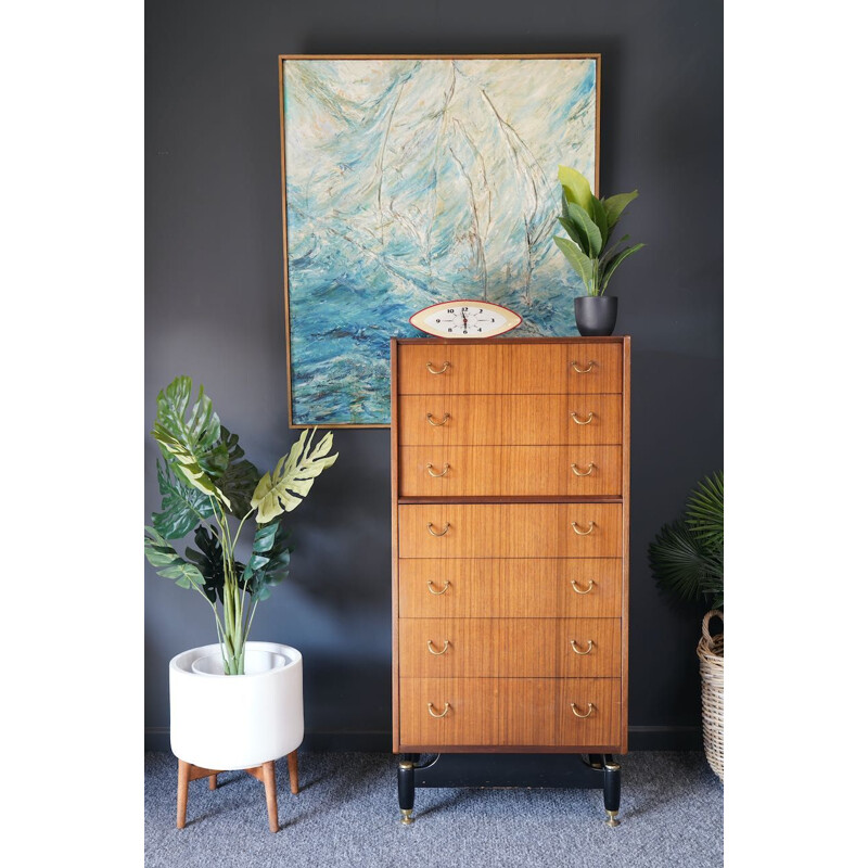 Mid century bank of tall chest of drawers E Gomme for G-Plan, 1960s