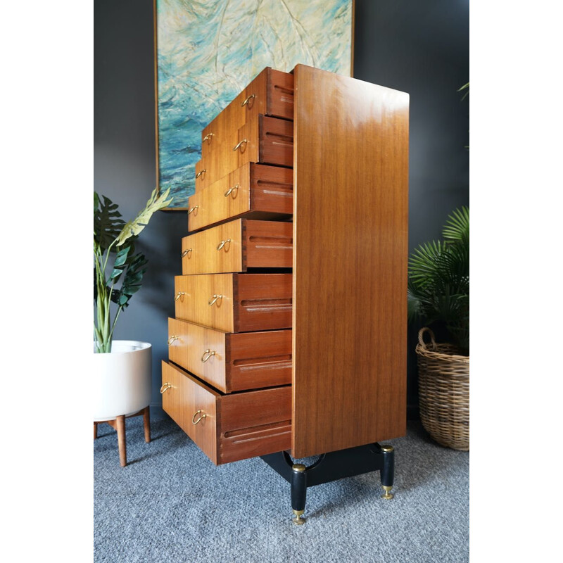 Mid century bank of tall chest of drawers E Gomme for G-Plan, 1960s