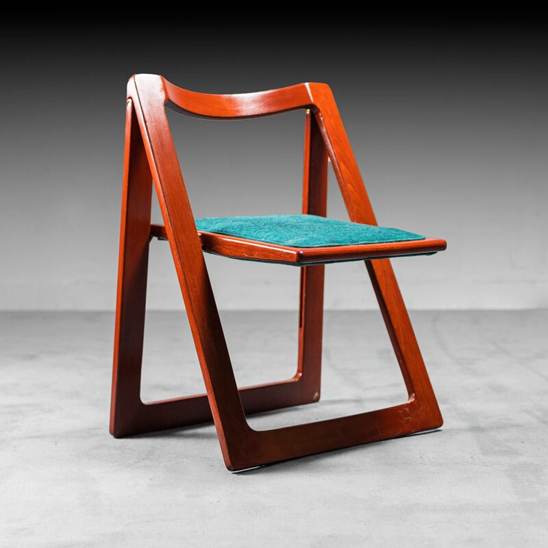Cadeira dobrável de madeira Vintage de Aldo Jacober para Bazzani, 1970