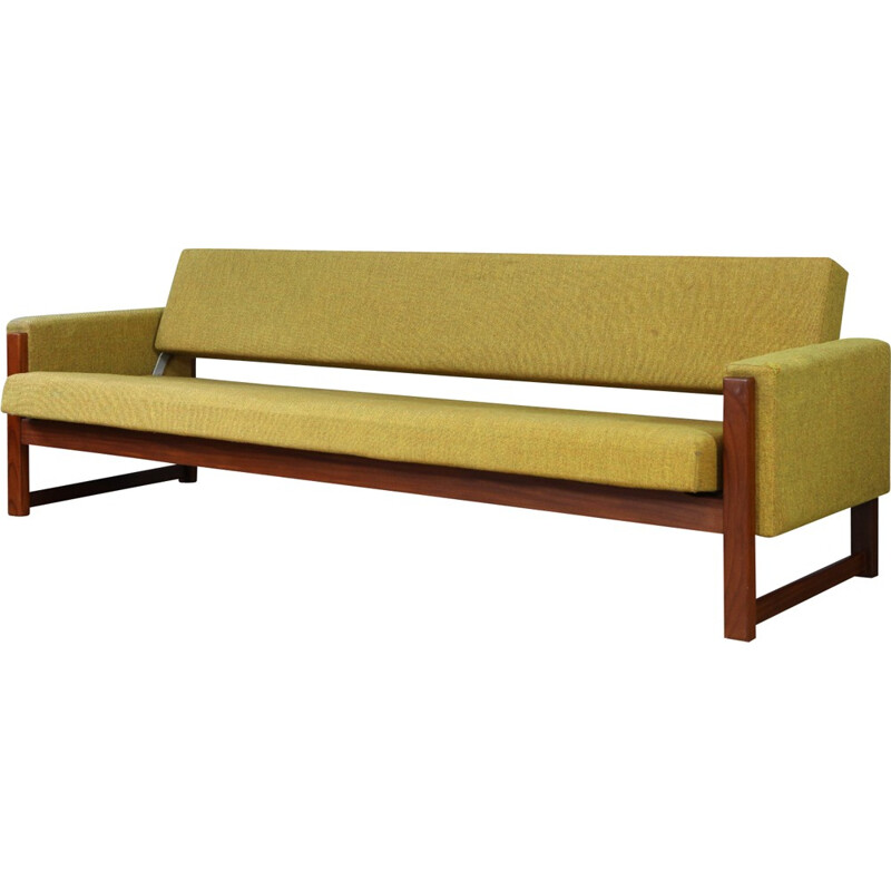 Pastoe daybed sofa in teak and green fabric, Yngve EKSTRÖM - 1960s