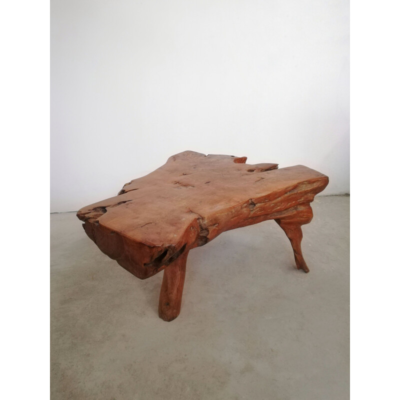 Vintage Wabi-Sabi burl wood coffee table