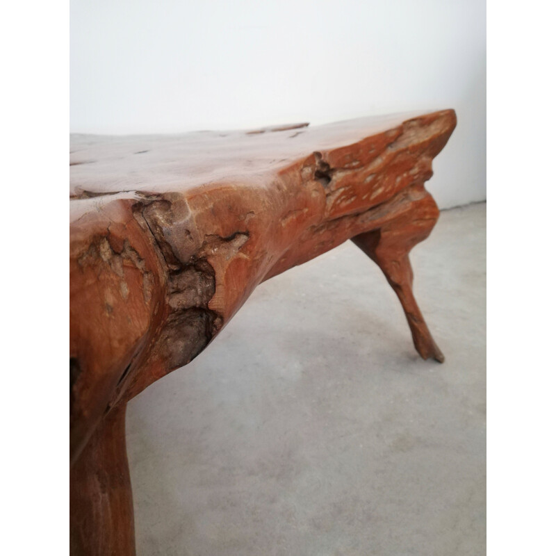 Vintage Wabi-Sabi burl wood coffee table