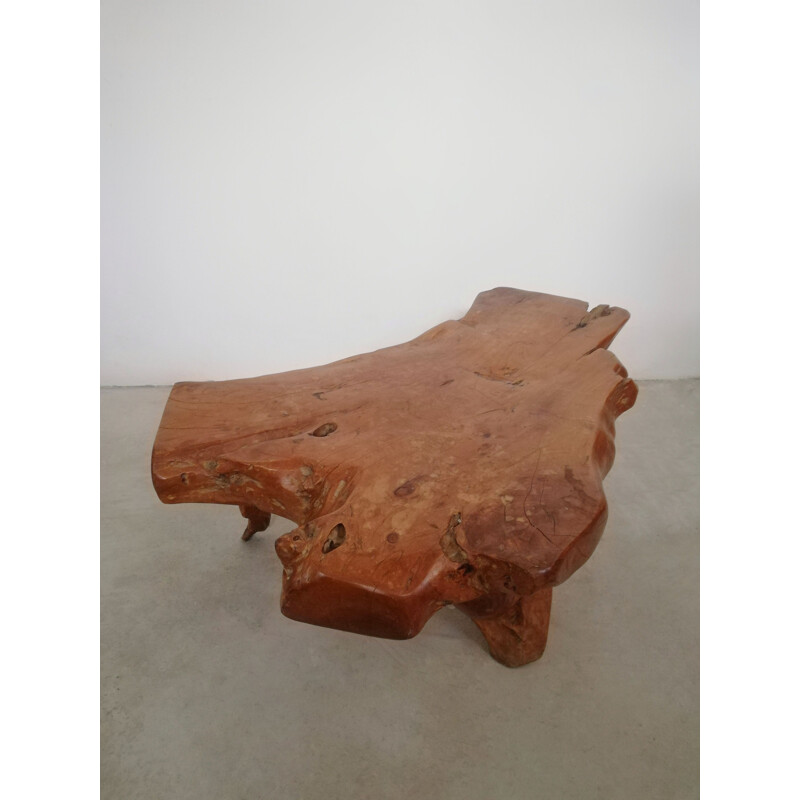 Vintage Wabi-Sabi burl wood coffee table