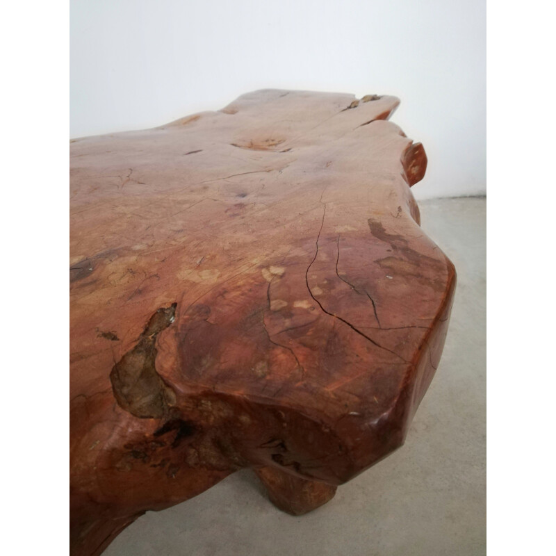 Vintage Wabi-Sabi burl wood coffee table