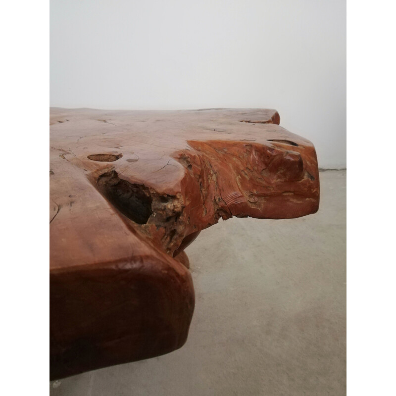 Vintage Wabi-Sabi burl wood coffee table