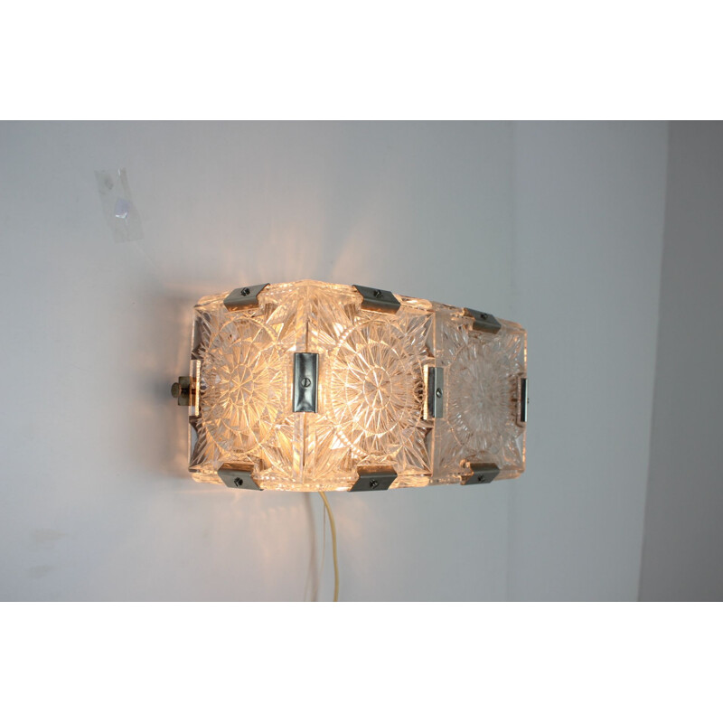 Vintage metal wall lamp by Kamenický Šenov, Czechoslovakia 1970