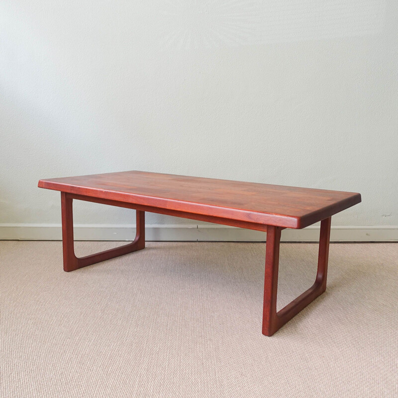 Scandinavian vintage coffee table in solid teak by Niels Bach for Randers, Denmark 1970