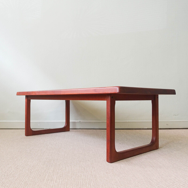 Scandinavian vintage coffee table in solid teak by Niels Bach for Randers, Denmark 1970