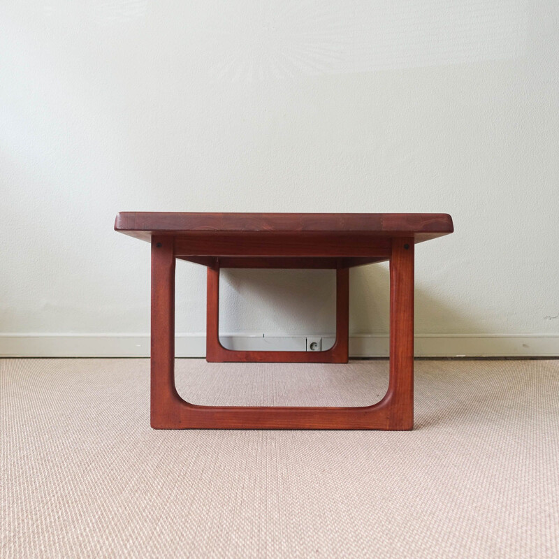 Scandinavian vintage coffee table in solid teak by Niels Bach for Randers, Denmark 1970