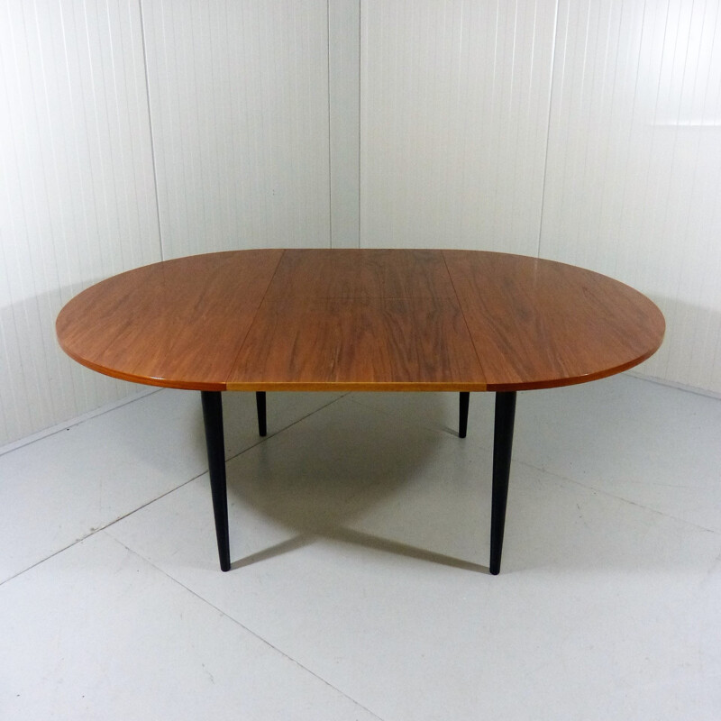 Asko extensible dining table in teak, Ilmari TAPIOVAARA - 1950s