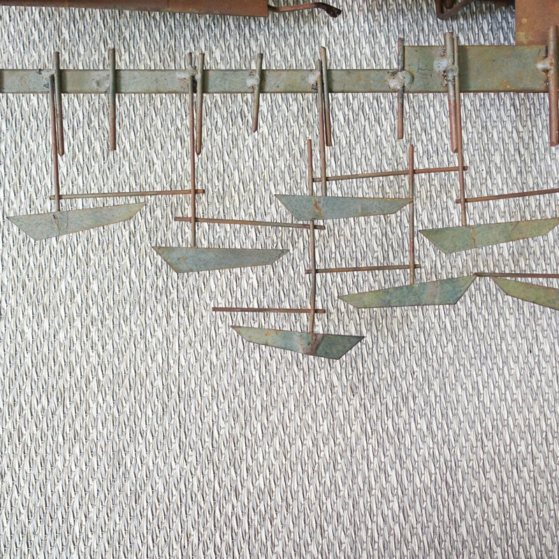 Mid century Venice Harbour village wall sculpture by Curtis Jeré for Artisan House, USA 1972