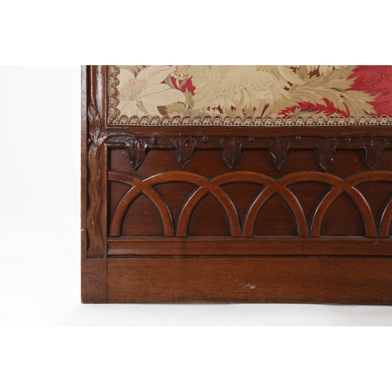 French vintage wood and fabric room divider, 1850