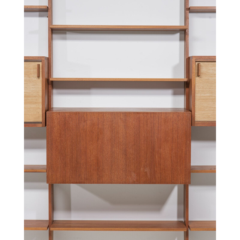 Vintage wooden shelf by Dieter Waeckerlin for Behr, Germany 1950