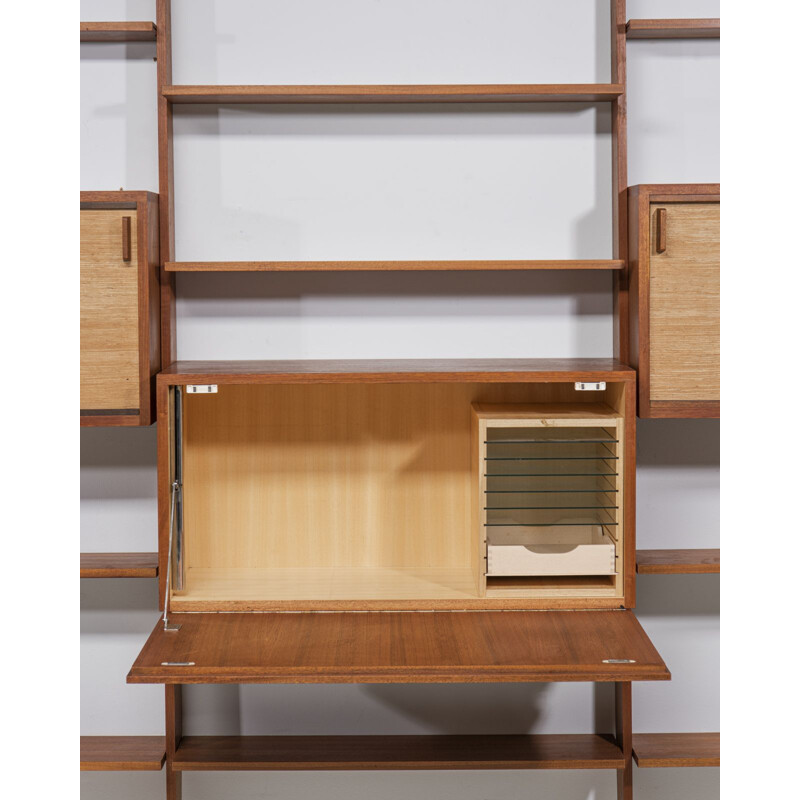 Etagère vintage en bois par Dieter Waeckerlin pour Behr, Allemagne 1950