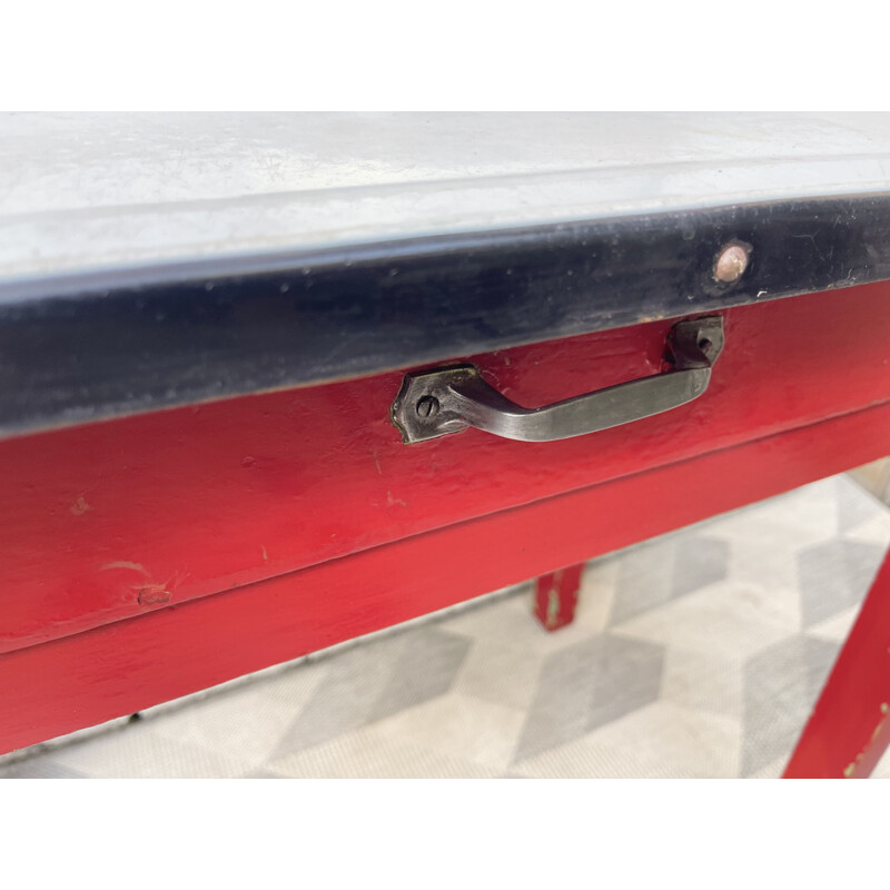 Vintage kitchen table with enamel top