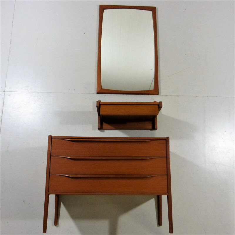 Odder console and mirror in teak, Aksel KJERSGAARD - 1960s