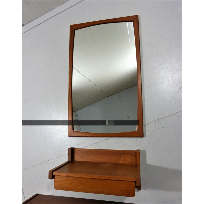 Odder console and mirror in teak, Aksel KJERSGAARD - 1960s