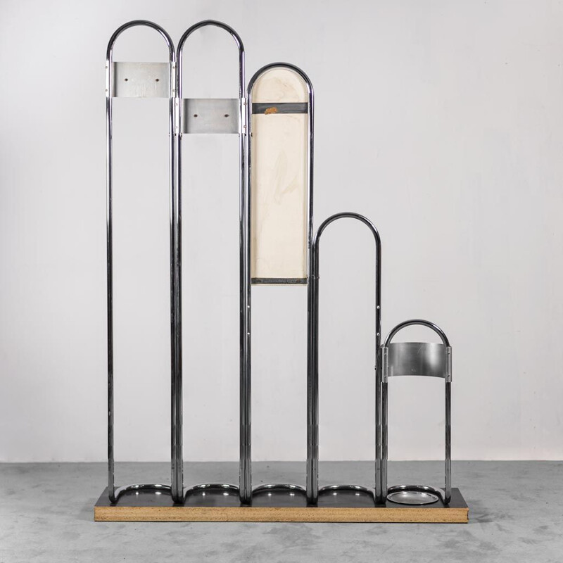 Vintage metal coat rack with mirror, 1970