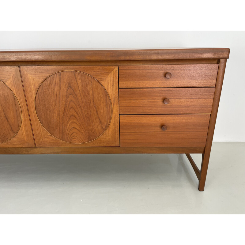 Vintage Nathan "Circle" sideboard with the circles on the doors, England 1960s