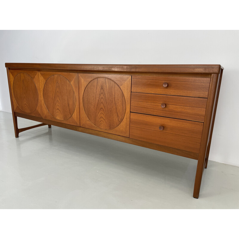 Vintage Nathan "Circle" sideboard with the circles on the doors, England 1960s